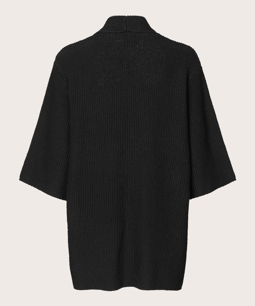 Cardigan en coton à manches 1/2, Black