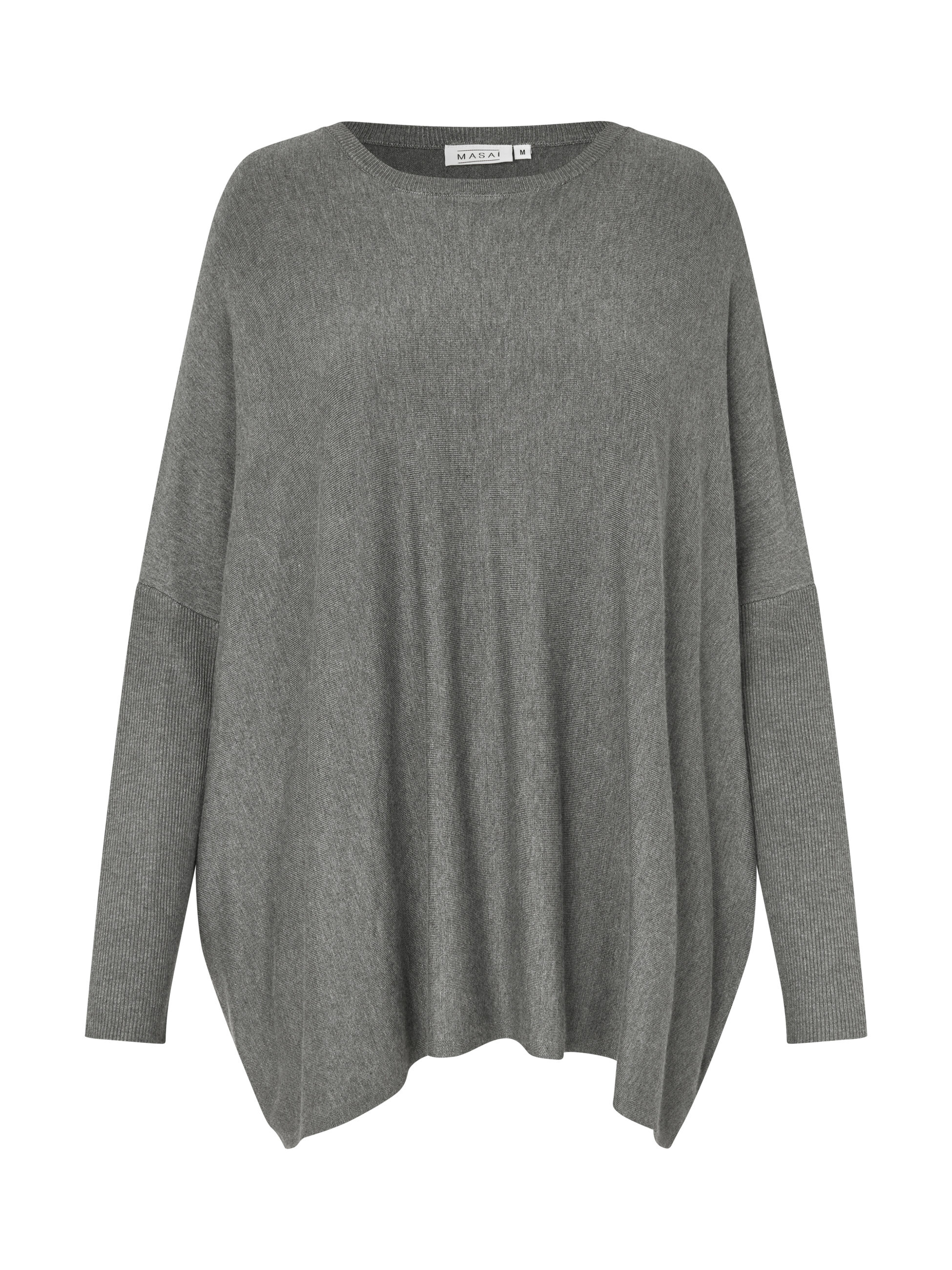Pull Oversize &Agrave; Manches &Eacute;troites, M. Grey mel.