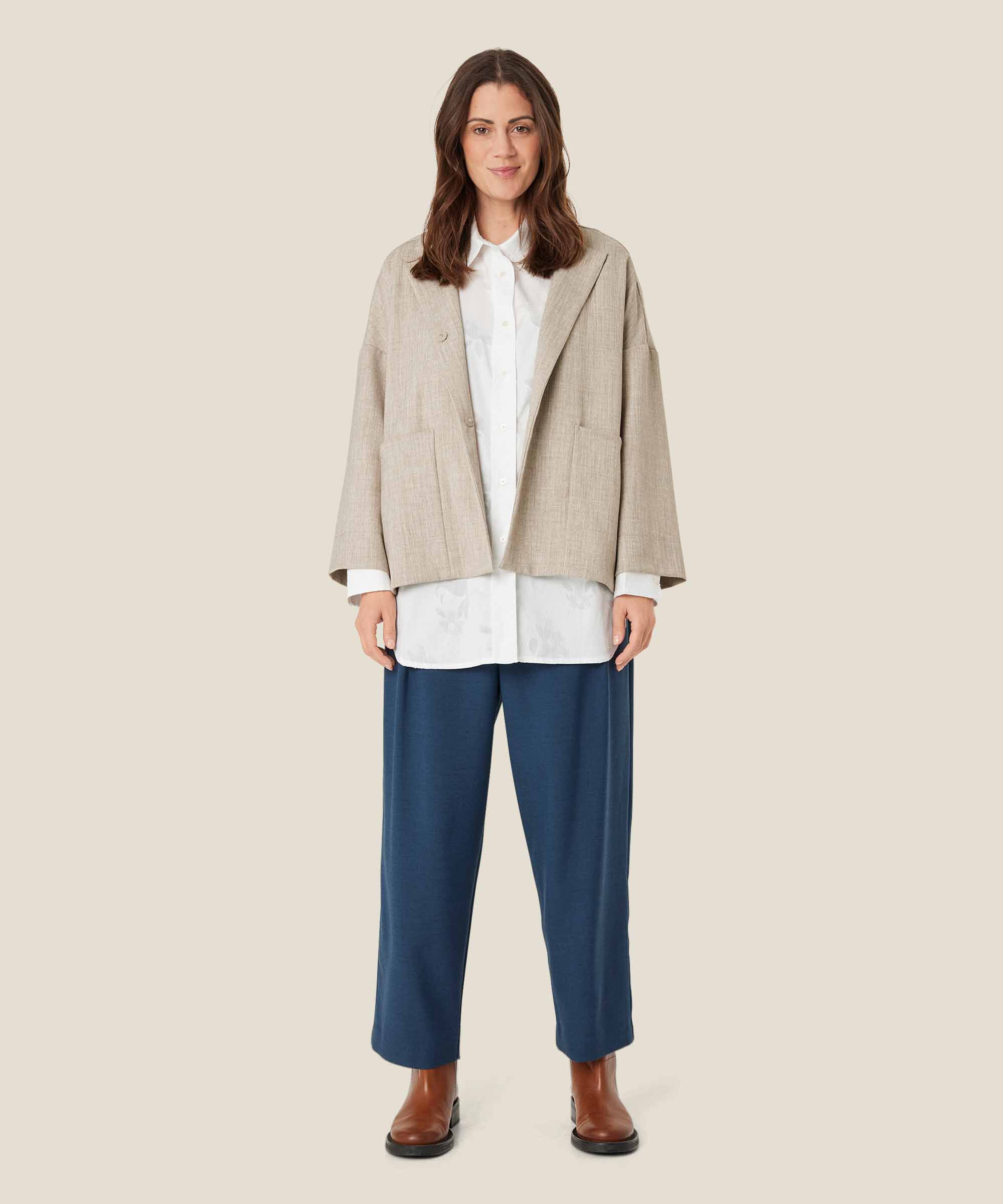 pantalon avec taille fixe et détails de boutons, Moonlit Ocean
