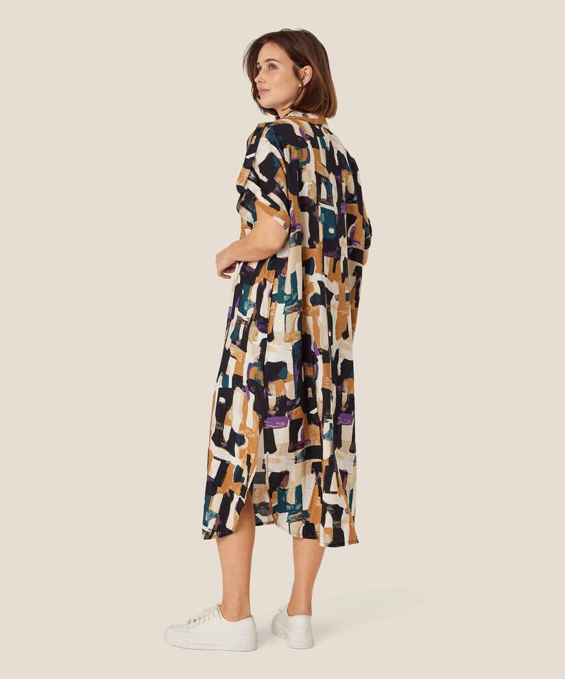 robe en viscose imprimée avec fente haute sur le côté, Dijon