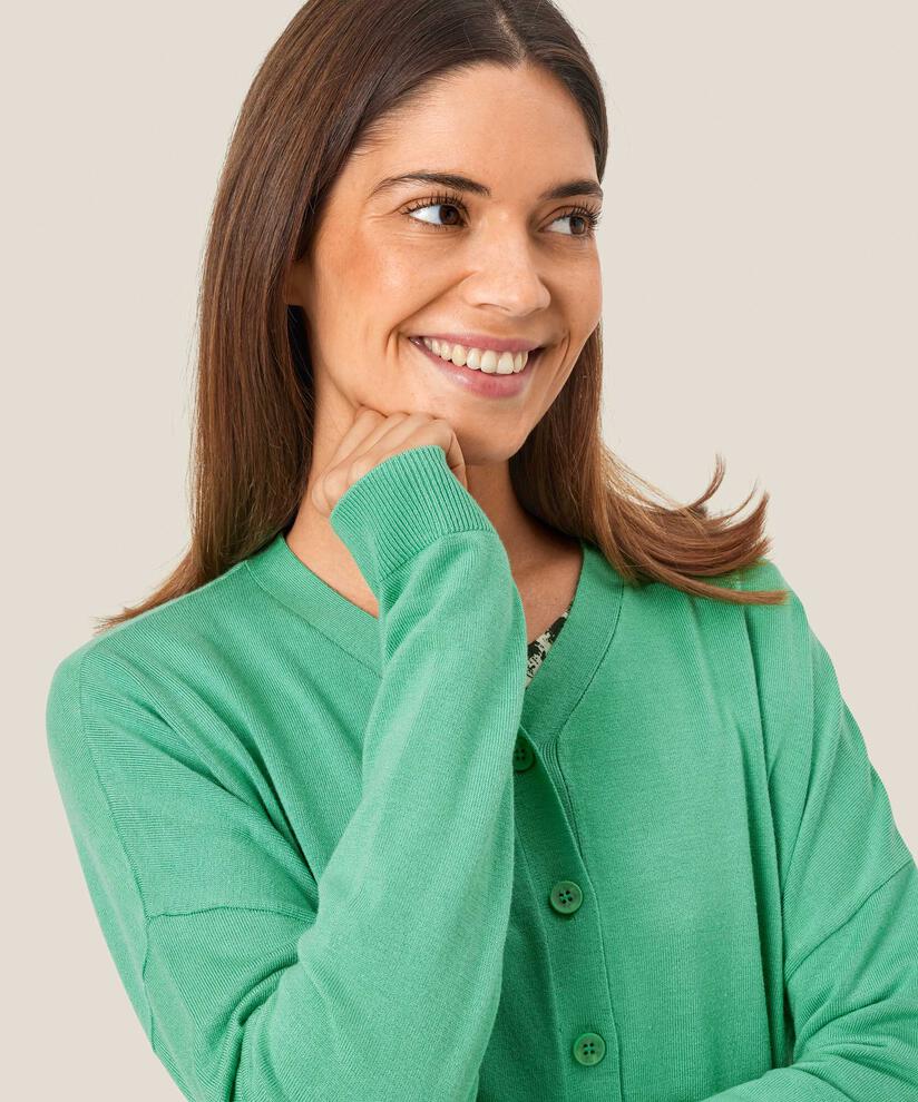 cardigan en maille fine avec col en V, Winter Green