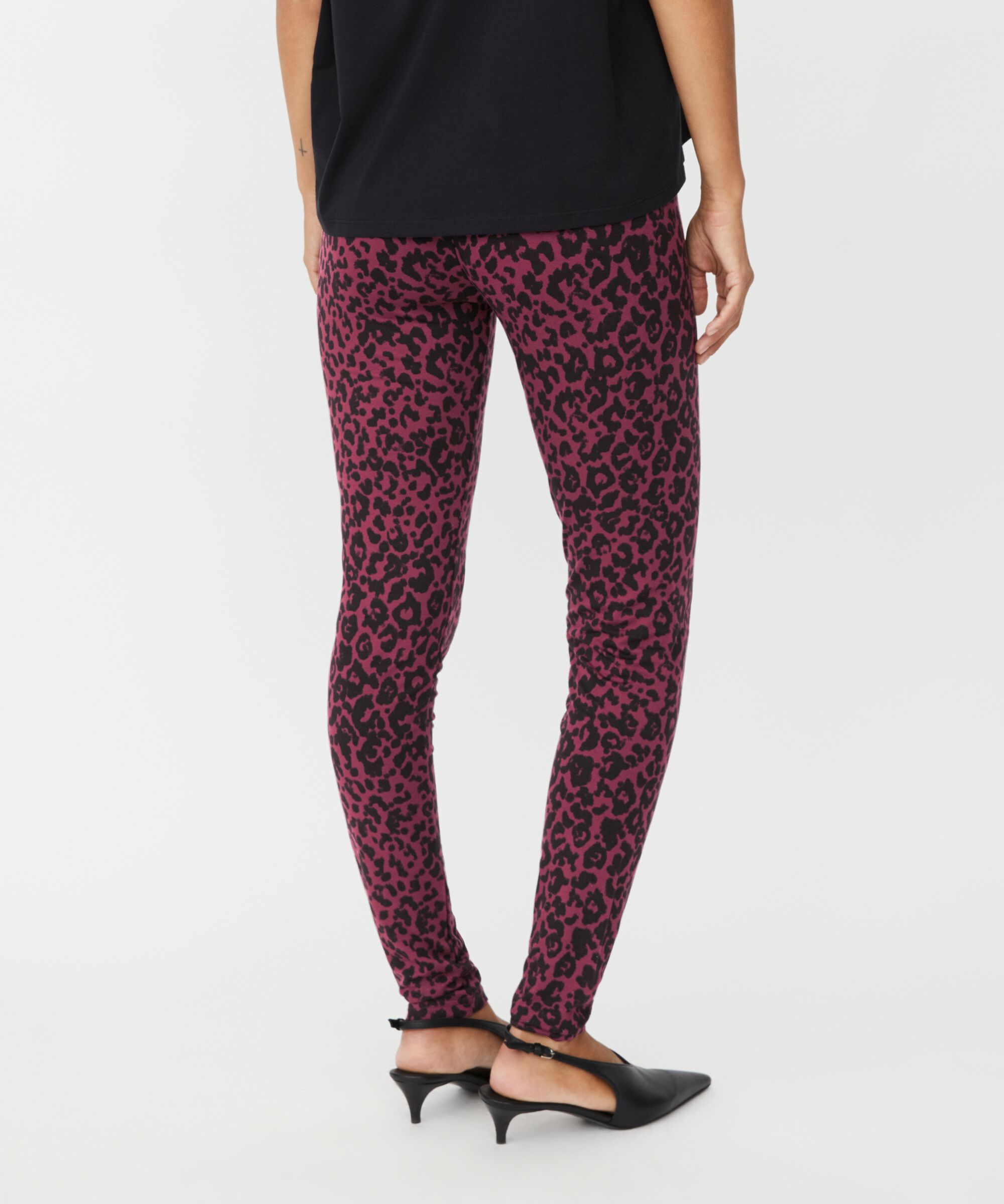 leggings en jersey à imprimé léopard, Tawny Port
