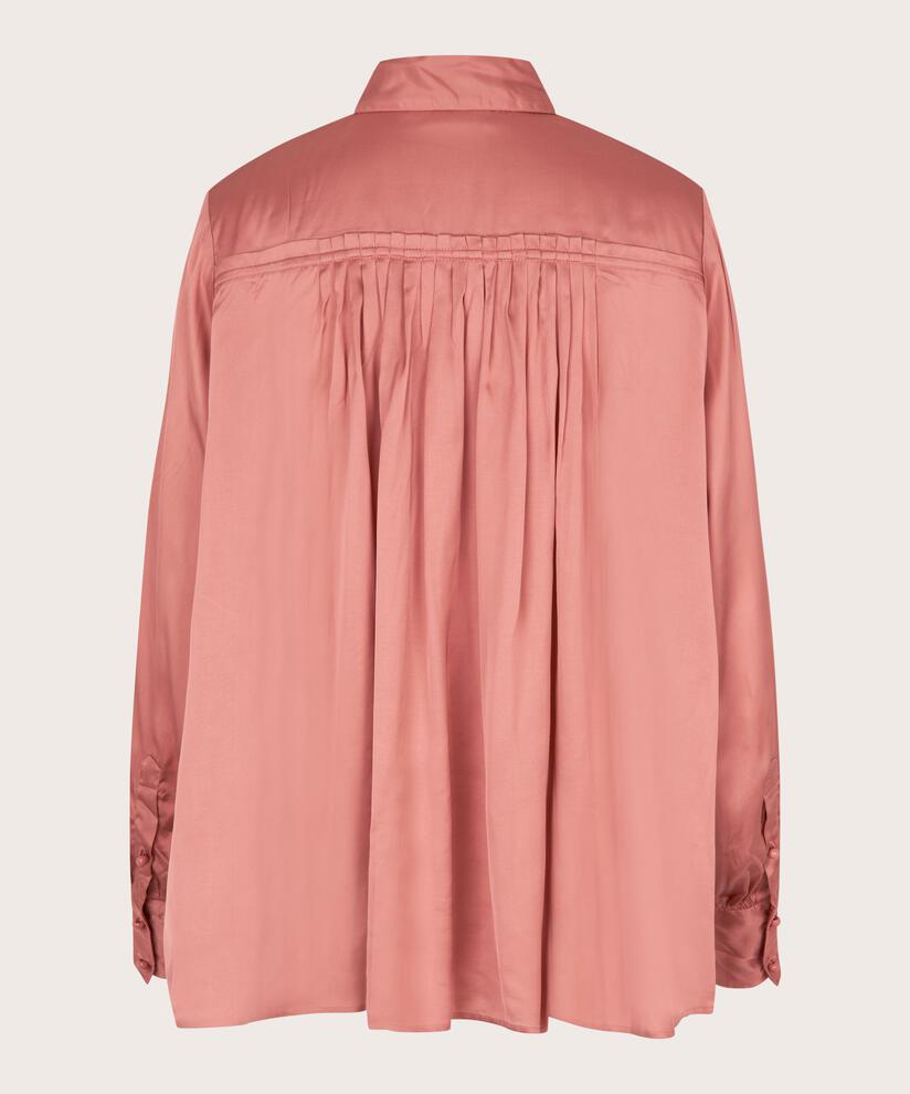 chemise en satin de viscose avec drapés au dos, Ash rose