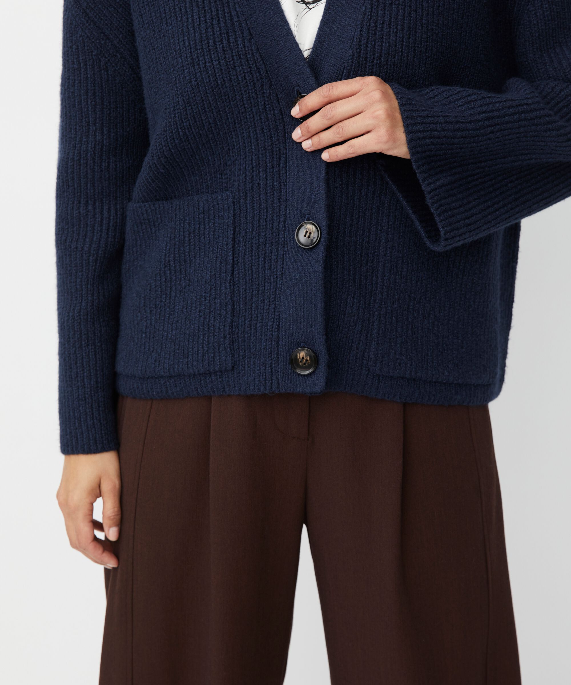 cardigan en coton mélangé, Navy Blazer