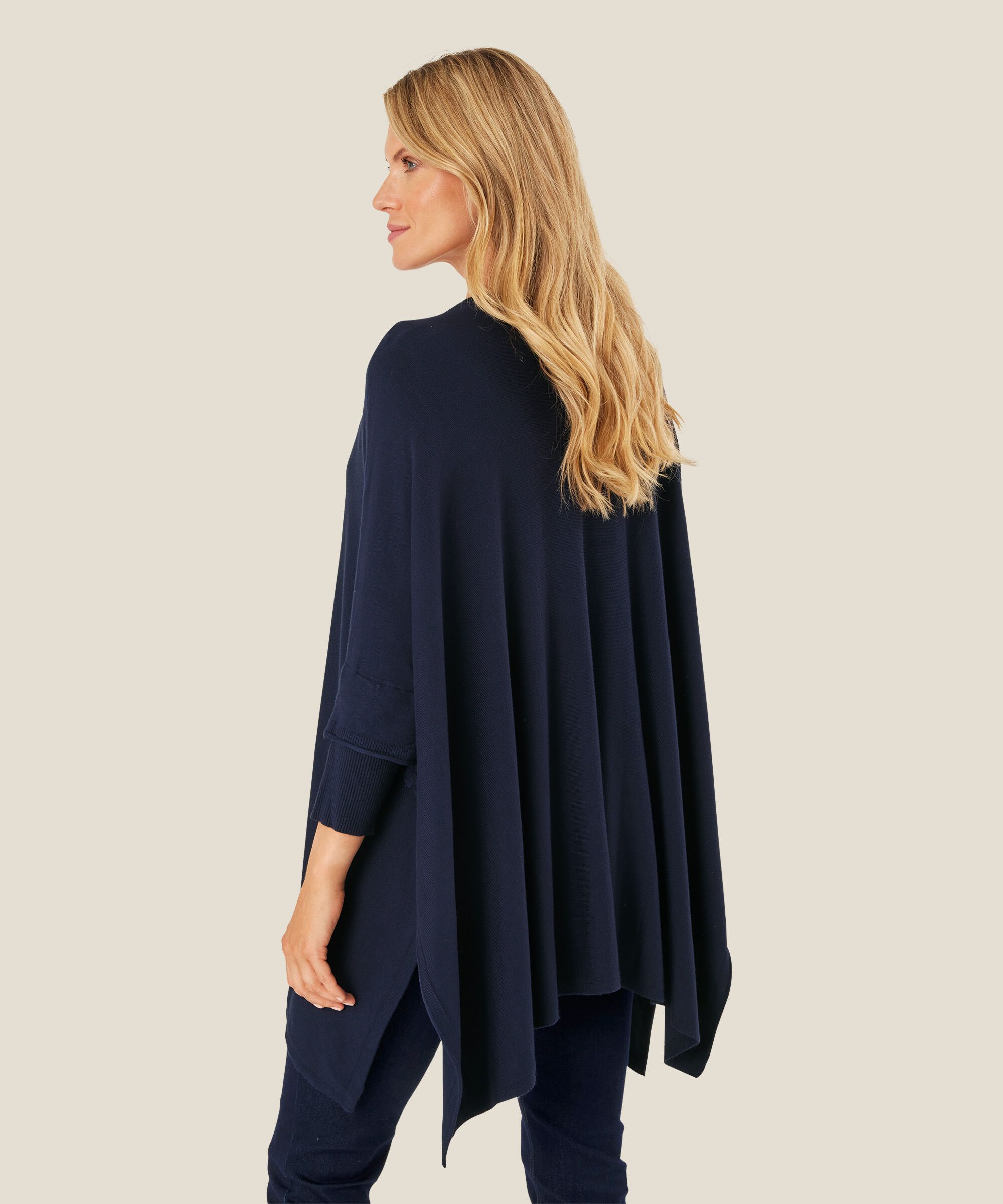 pull en maille oversize à manches étroites, Navy
