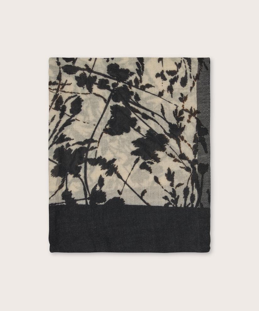 écharpe en laine fleurie, Black