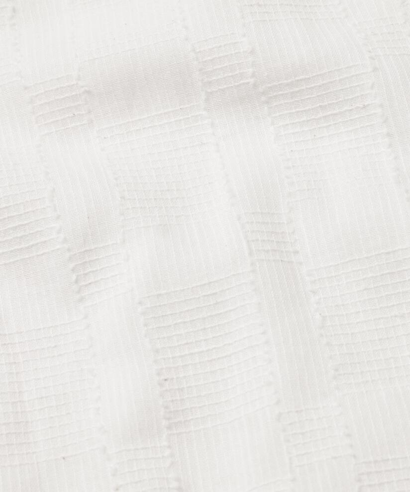 Blouse à carreaux tissés et boutons au col, Jet Stream
