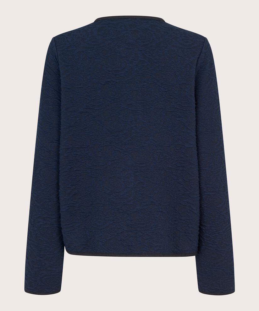 veste avec motif tissé et bordure noire, Navy