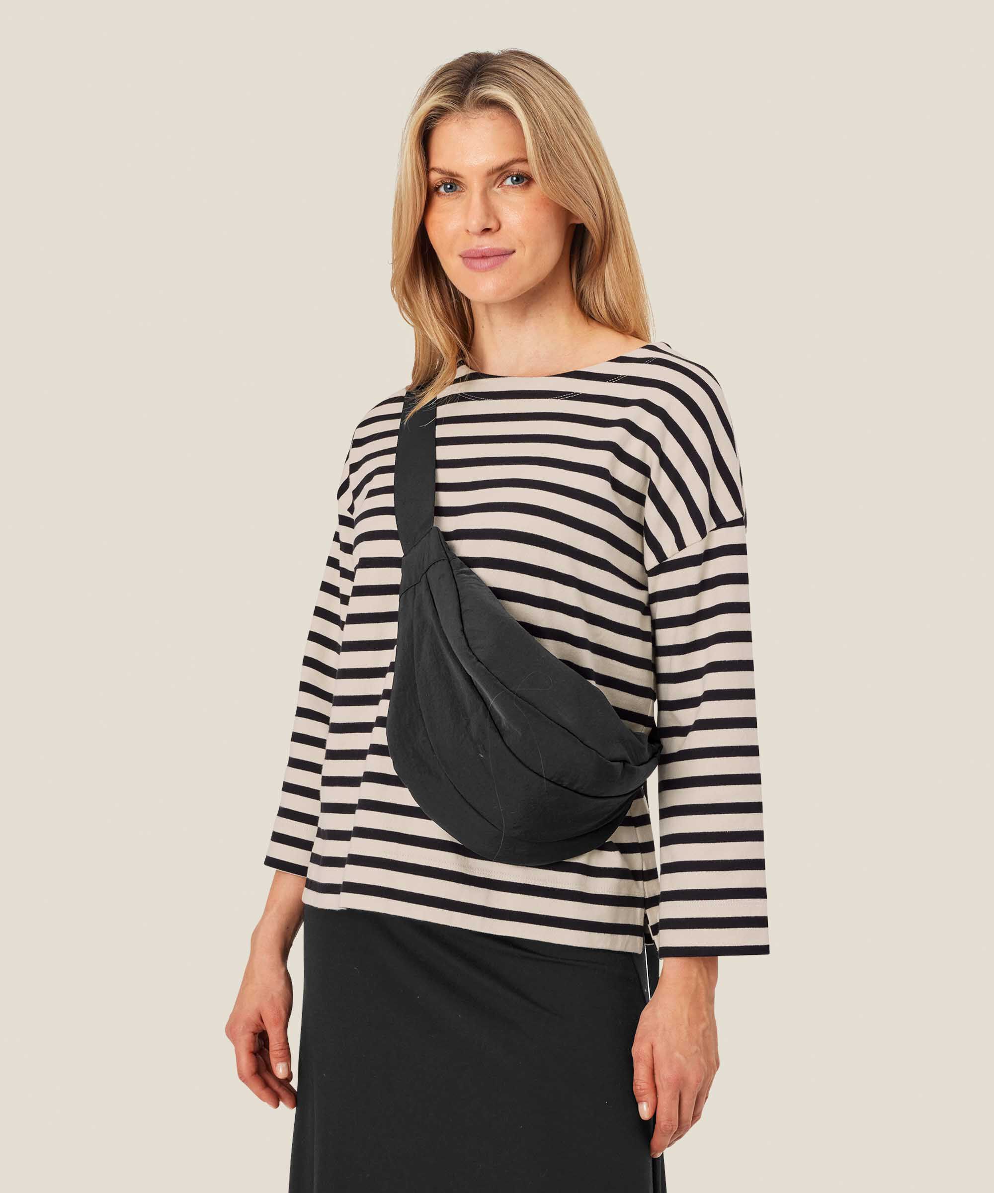 sac à bandoulière avec fermeture éclair, Black