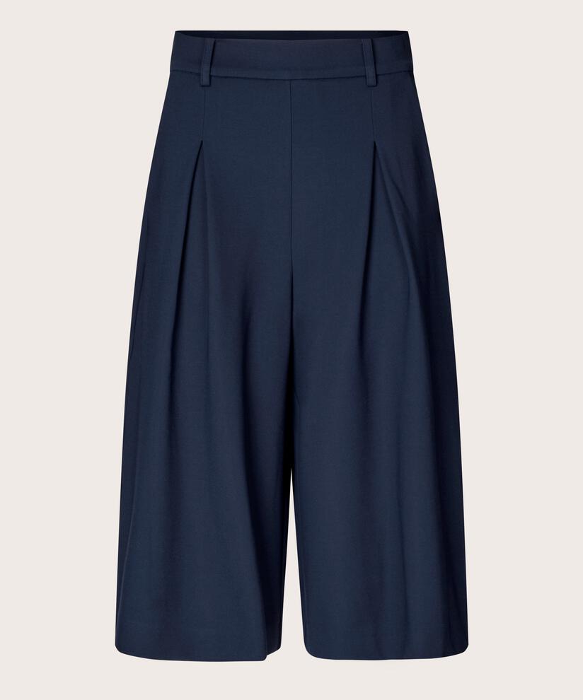 Pantalon En Jersey Avec Plis Sur Le Devant Et Zip Caché Sur Le Côté, Navy Blazer