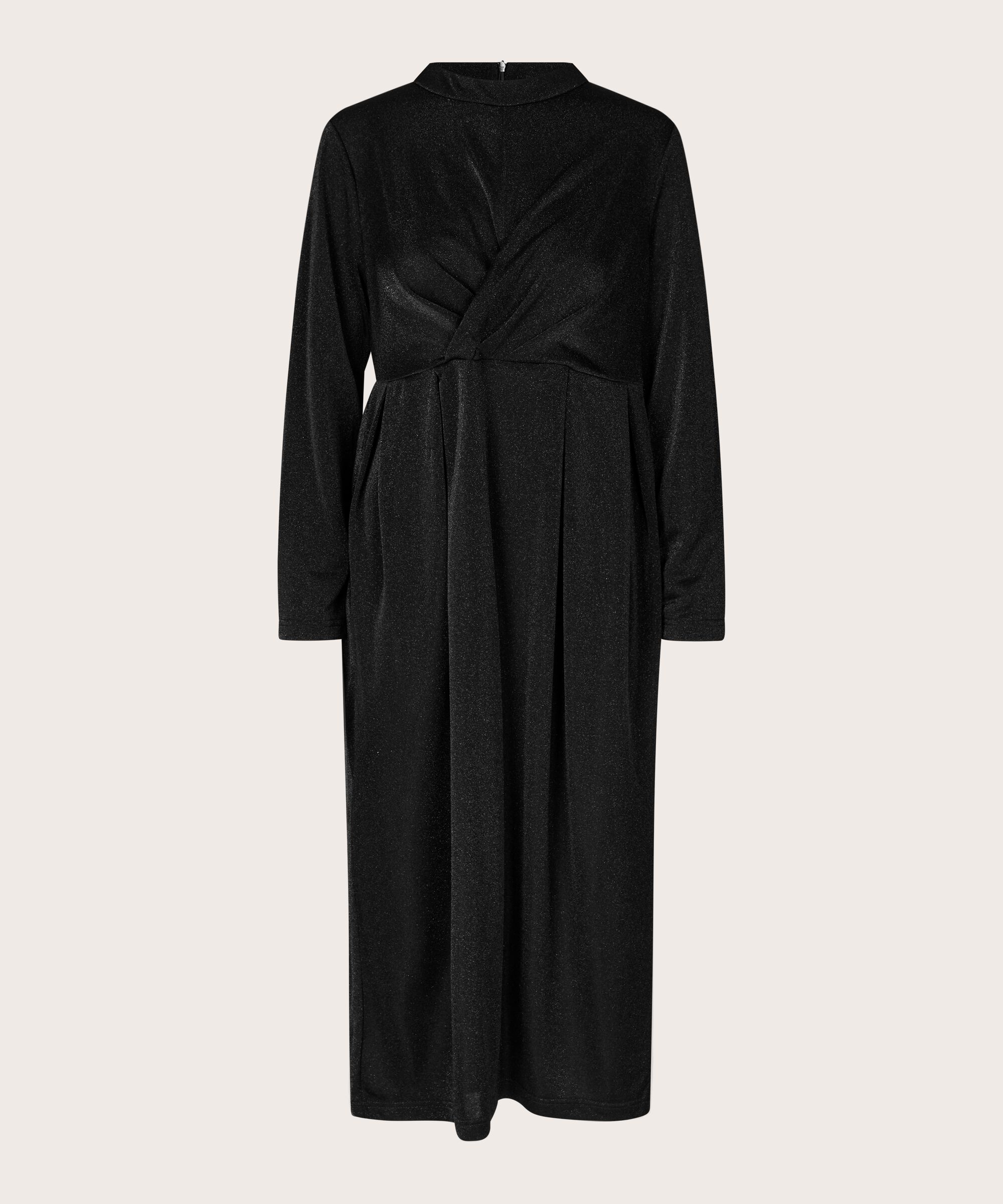 robe en jersey scintillantes effet portefeuille, Black