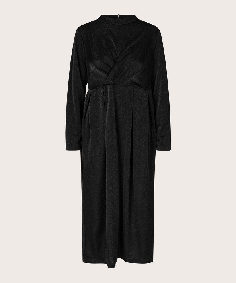 robe en jersey scintillantes effet portefeuille, Black