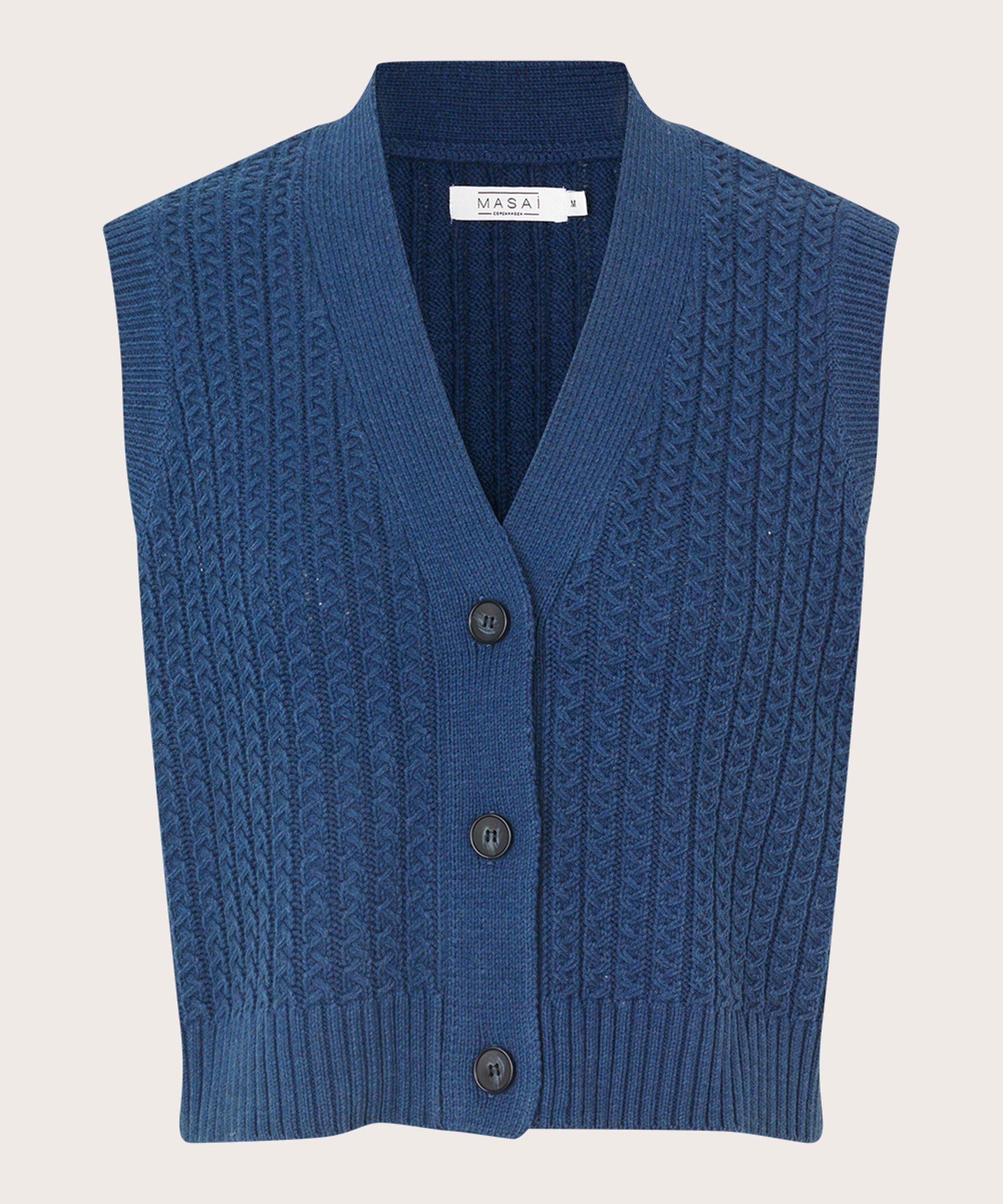 gilet court avec motif tricoté et boutons, Sargasso Sea