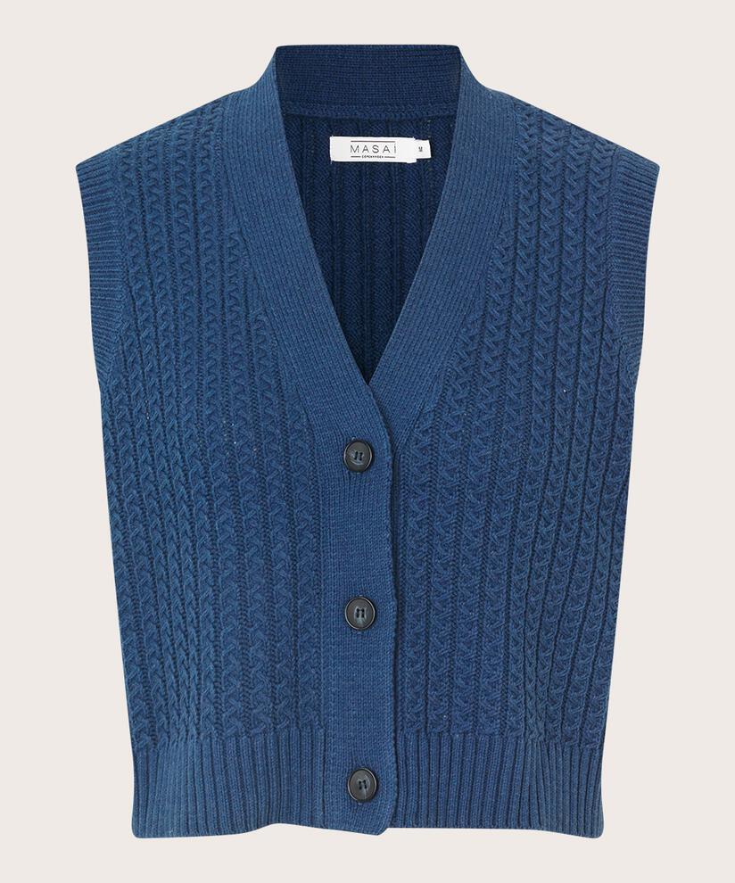 gilet court avec motif tricoté et boutons, Sargasso Sea