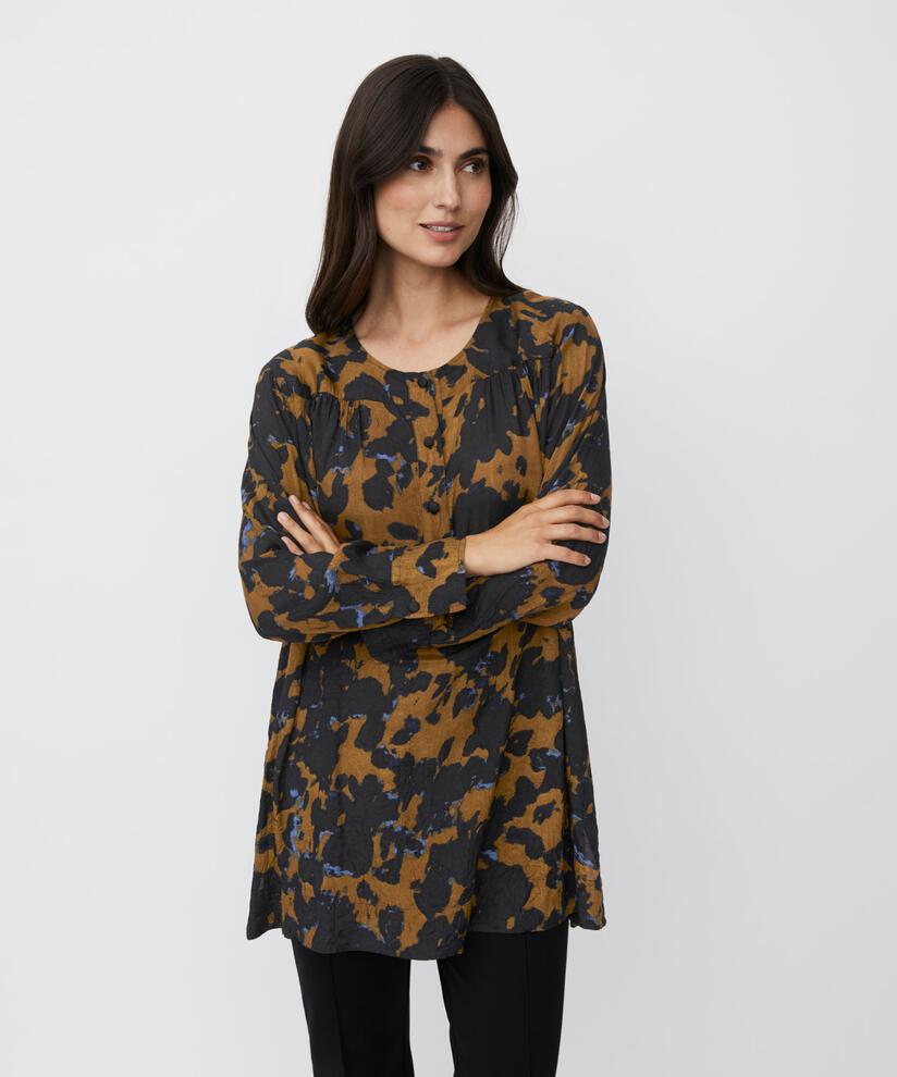 tunique en viscose à motifs avec boutons au cou, Breen