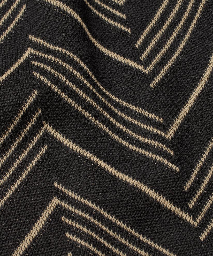 robe en maille fine avec fil pailleté et fente latérale, Black