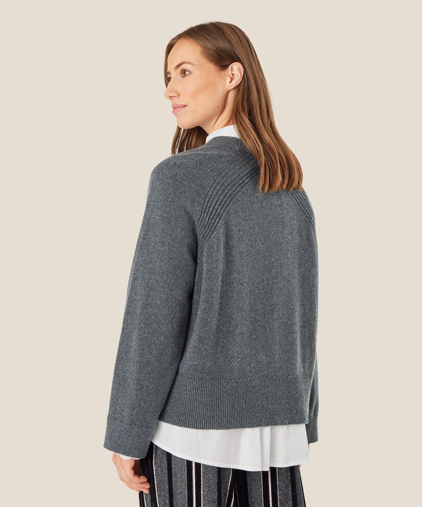 pull en maille avec bords côtelés, M. Grey mel.