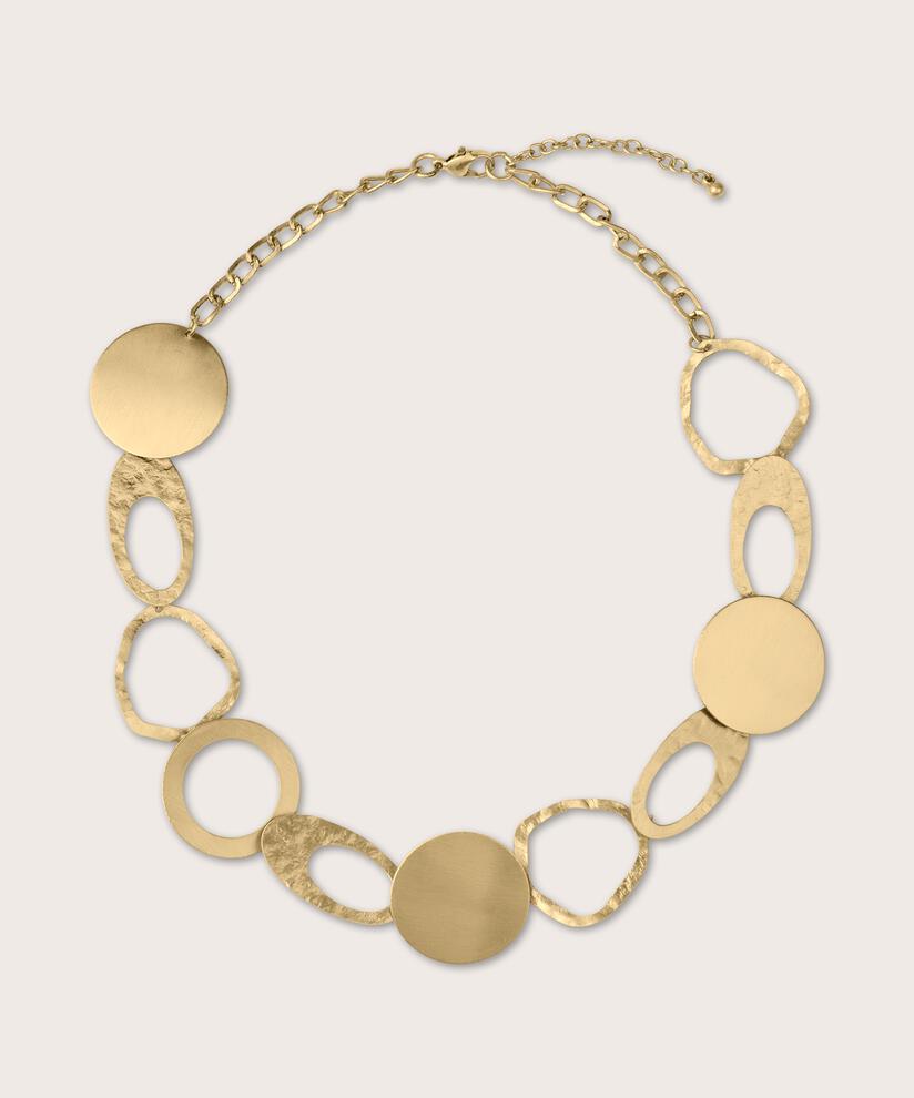 collier à longueur réglable et anneaux dorés, Gold