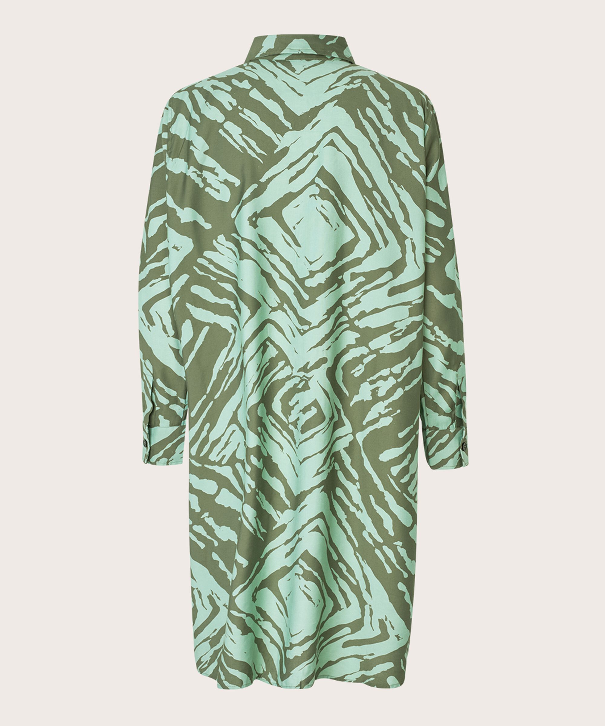 robe chemise imprimée avec poches fendues, D. Lichen Green