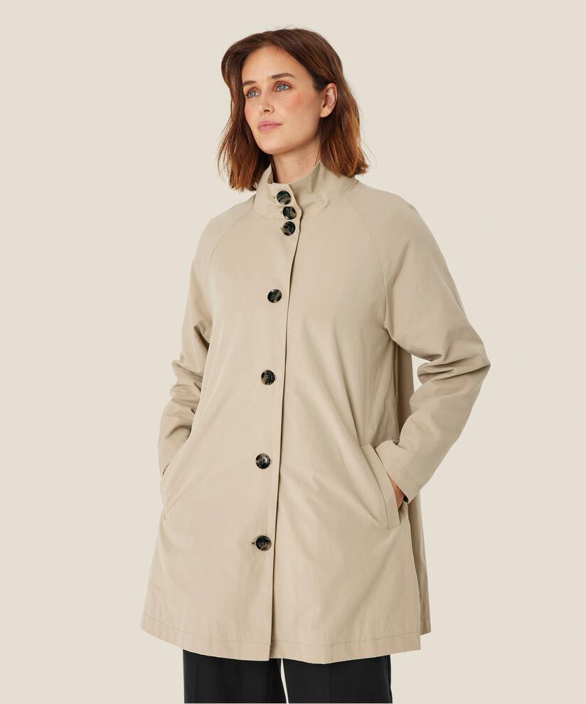 manteau avec boutons et col montant, Plaza Taupe