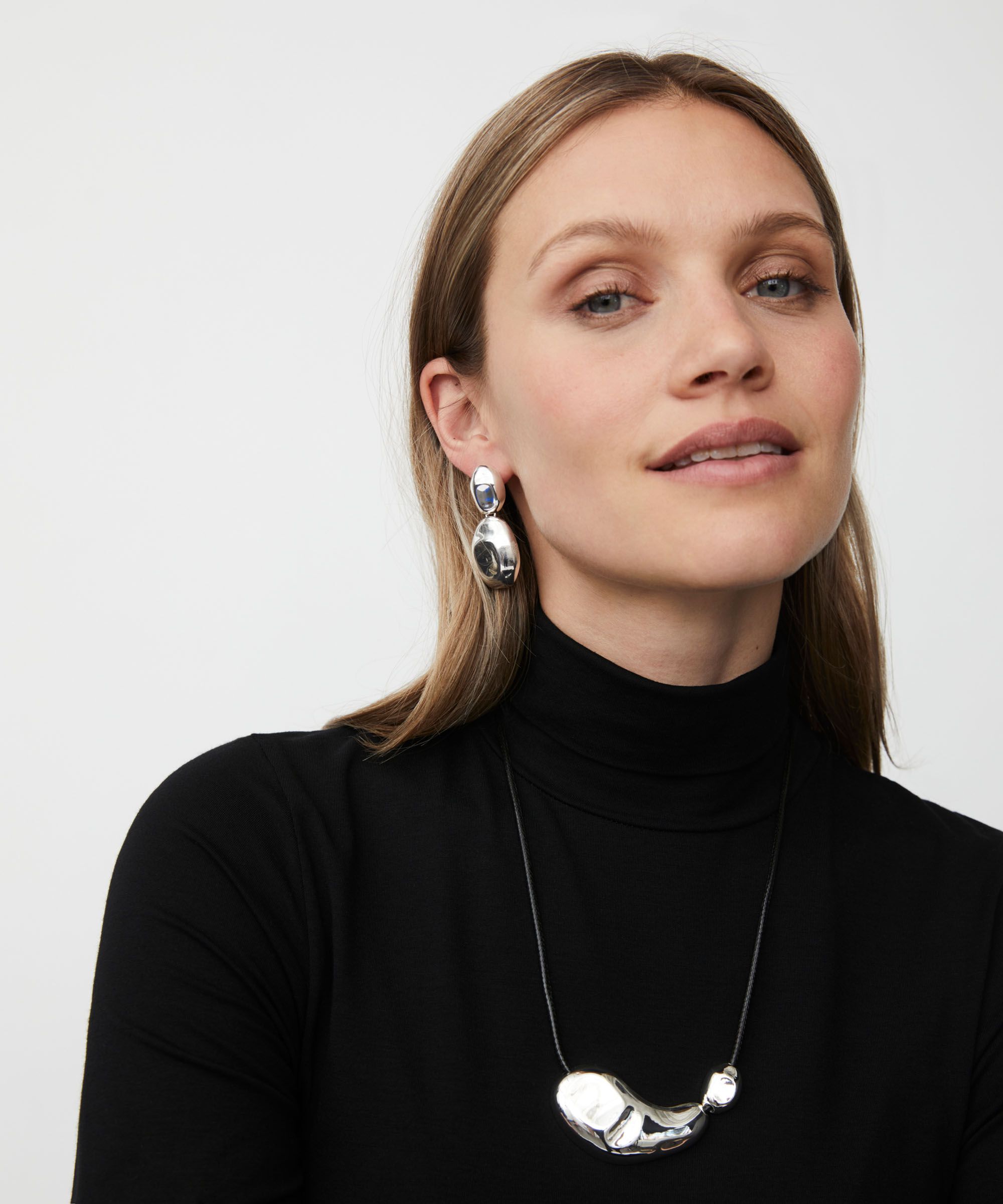 collier réglable avec pendentif en argent, Silver