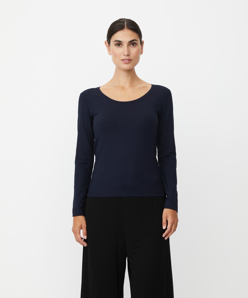 Top En Jersey Doux À Manches Longues, Navy
