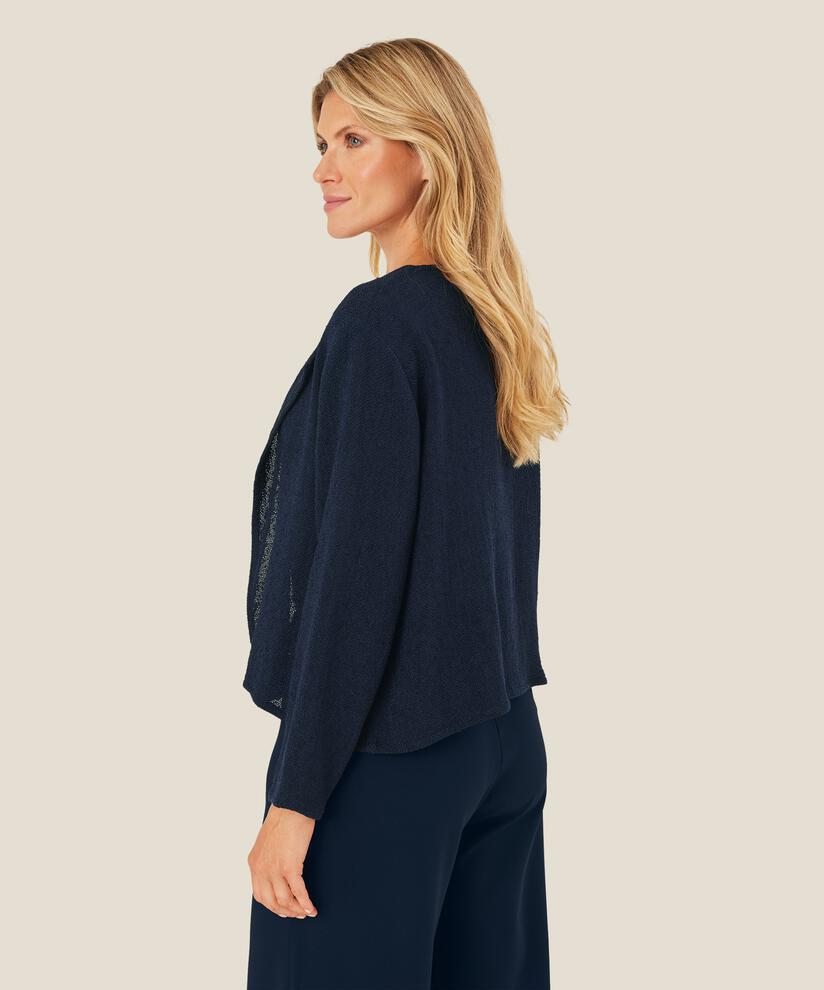 Veste Courte En Bouclé, Navy