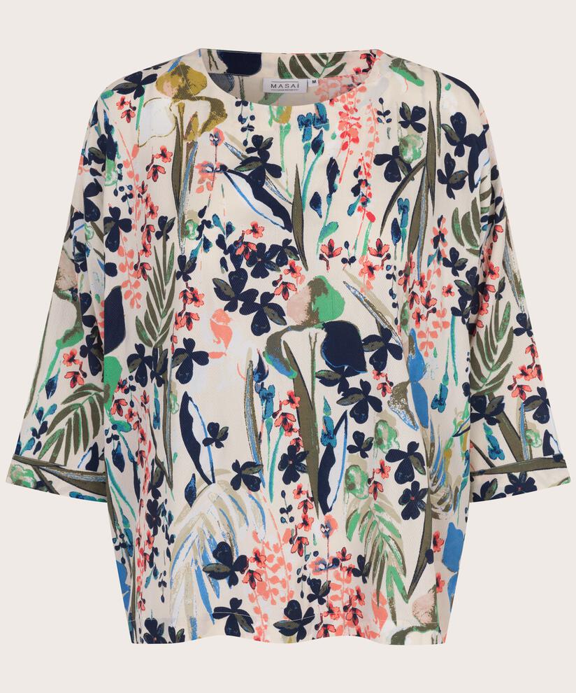 Blouse En Viscose Imprimée À Manches 3/4, Marina