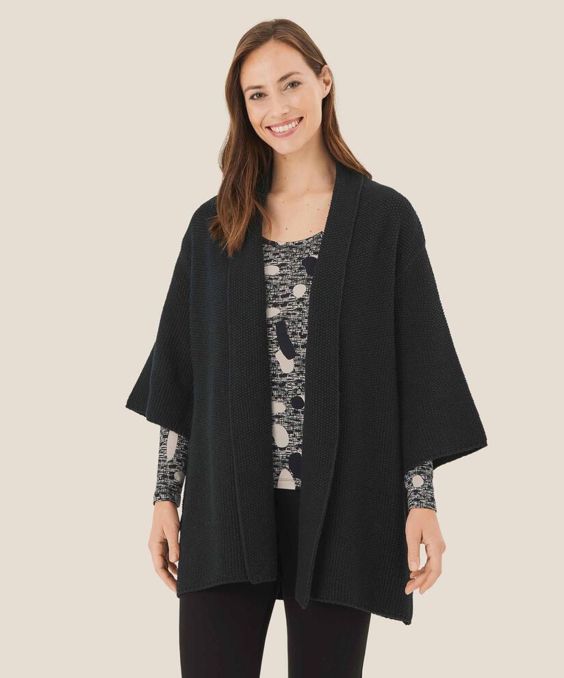 Cardigan en coton à manches 1/2, Black