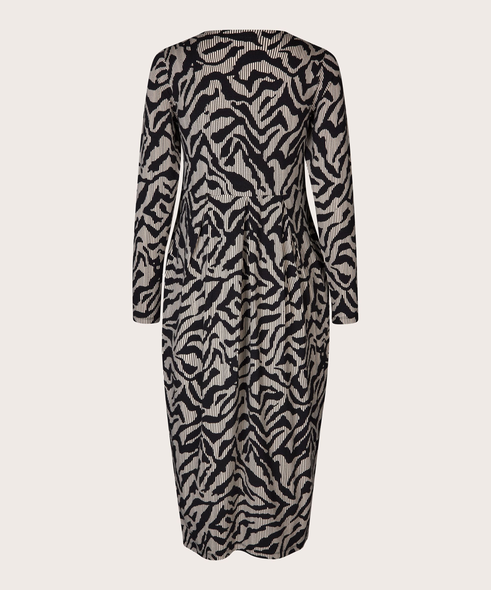 robe tulipe avec boutons au cou, Black