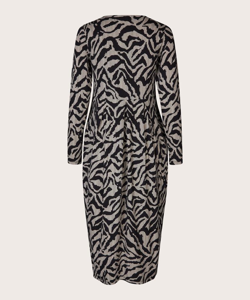 robe tulipe avec boutons au cou, Black