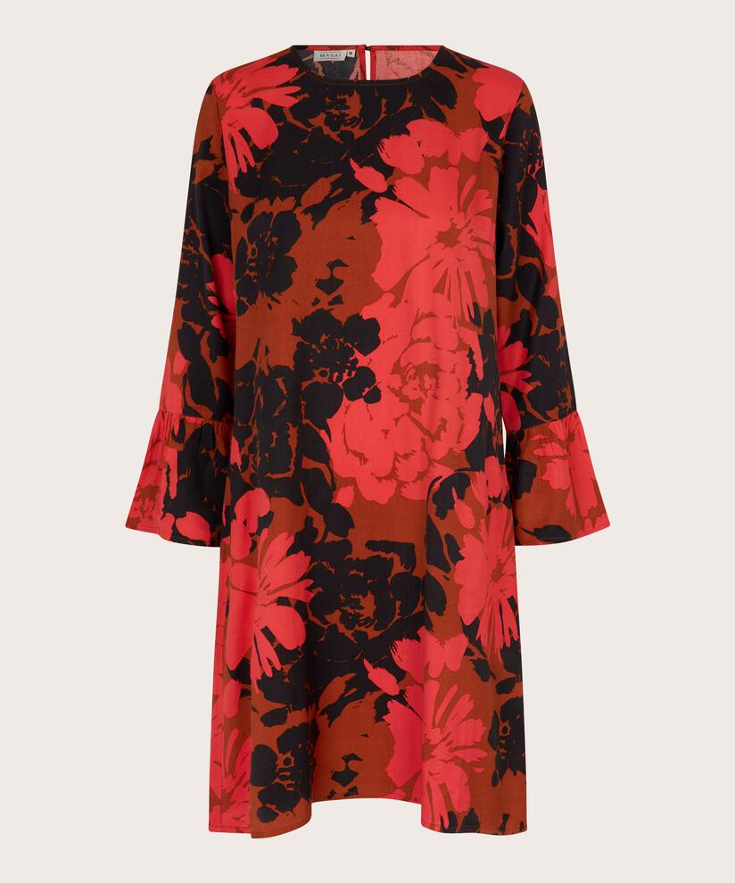 robe fleurie en viscose avec manches trompette, Picante