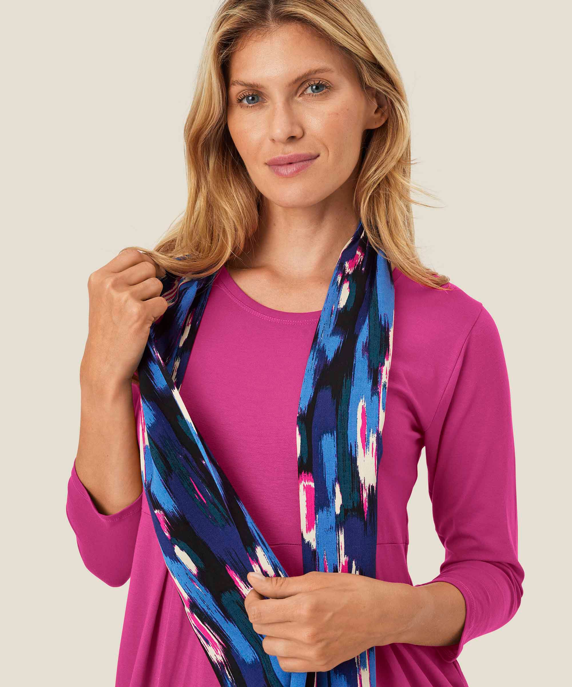 Écharpe En Viscose Imprimée, Federal Blue