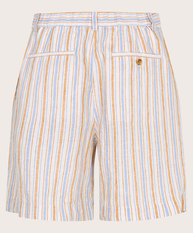 short en lin rayé avec élastique au dos, Inca Gold