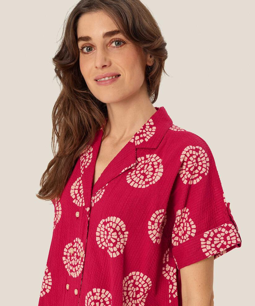 chemise en coton avec fermeture à double boutonnage, Persian Red