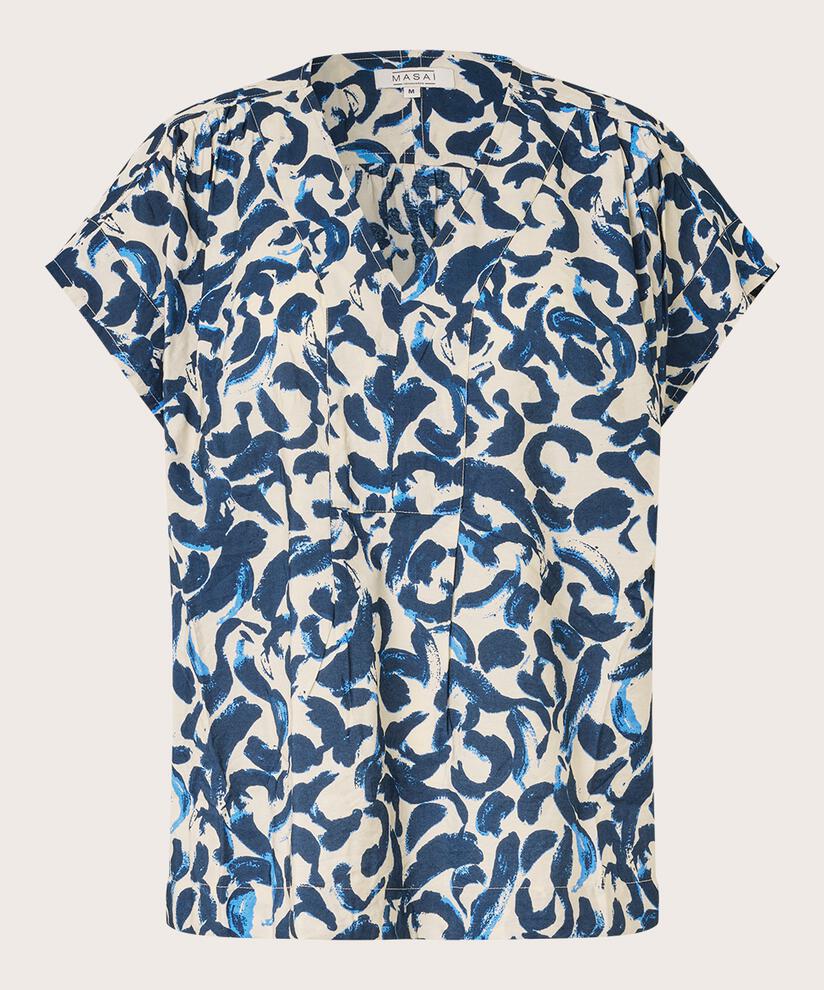 blouse à motif en viscose, Ultramarine