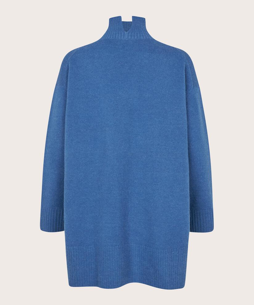 pull avec col roulé et fente latérale, Federal Blue