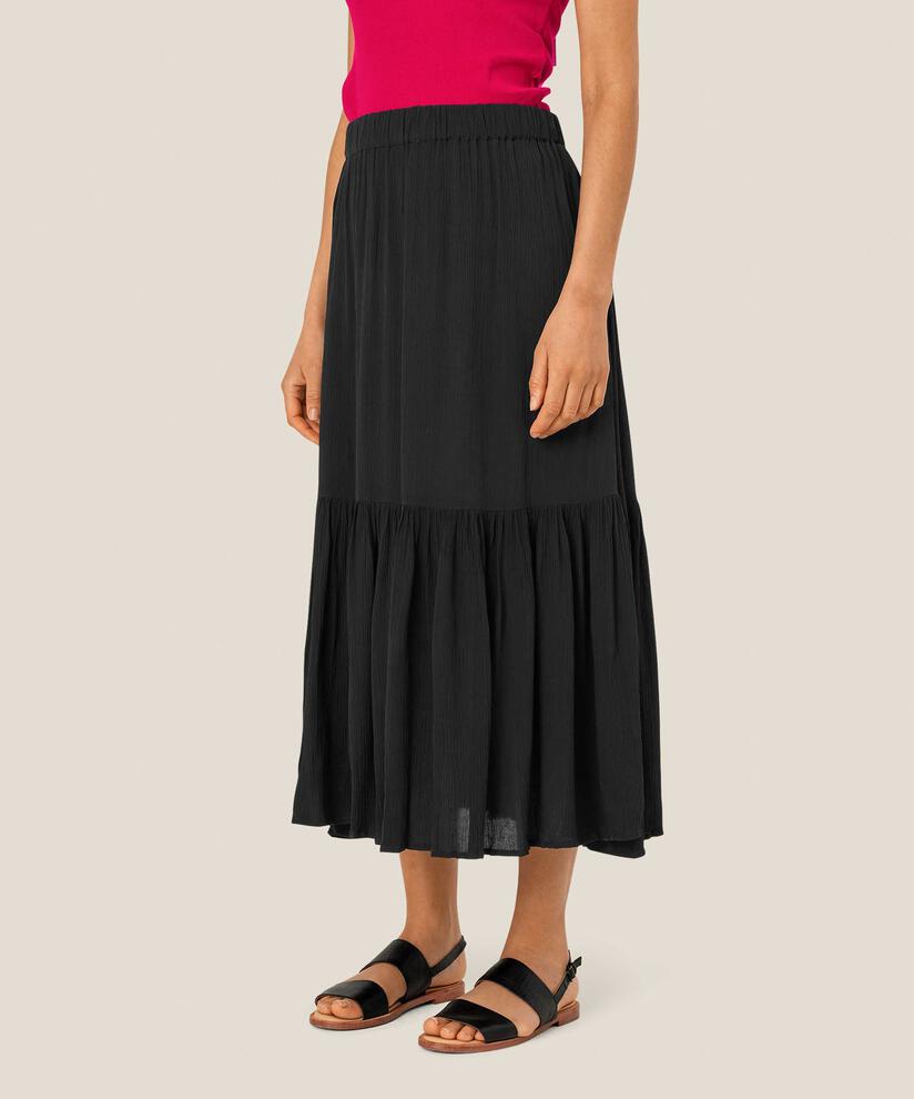 jupe en viscose avec taille élastique, Black