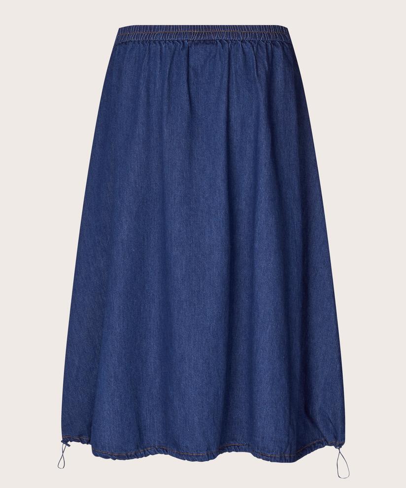 jupe en jean avec ourlet élastique, Dark Denim