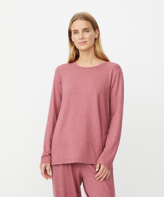 top en jersey avec plis dans le dos, Tawny Port mel.