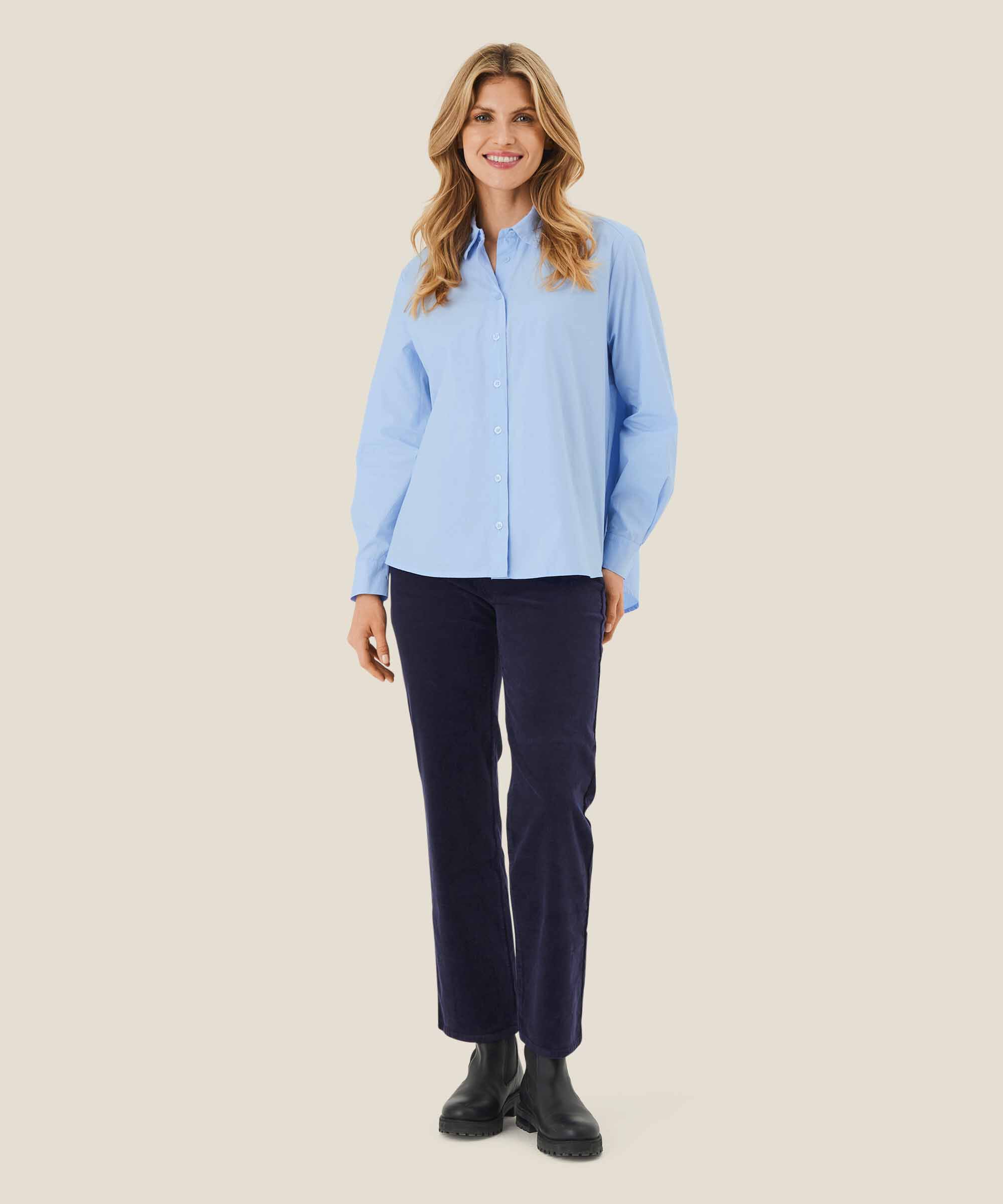 Chemise Boutonnée En Coton, Brunnera Blue
