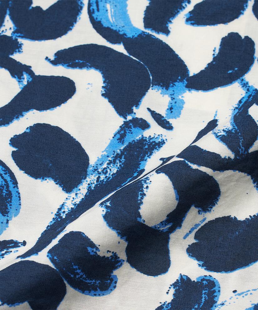 Blouse En Viscose Imprimée À Manches 3/4, Ultramarine