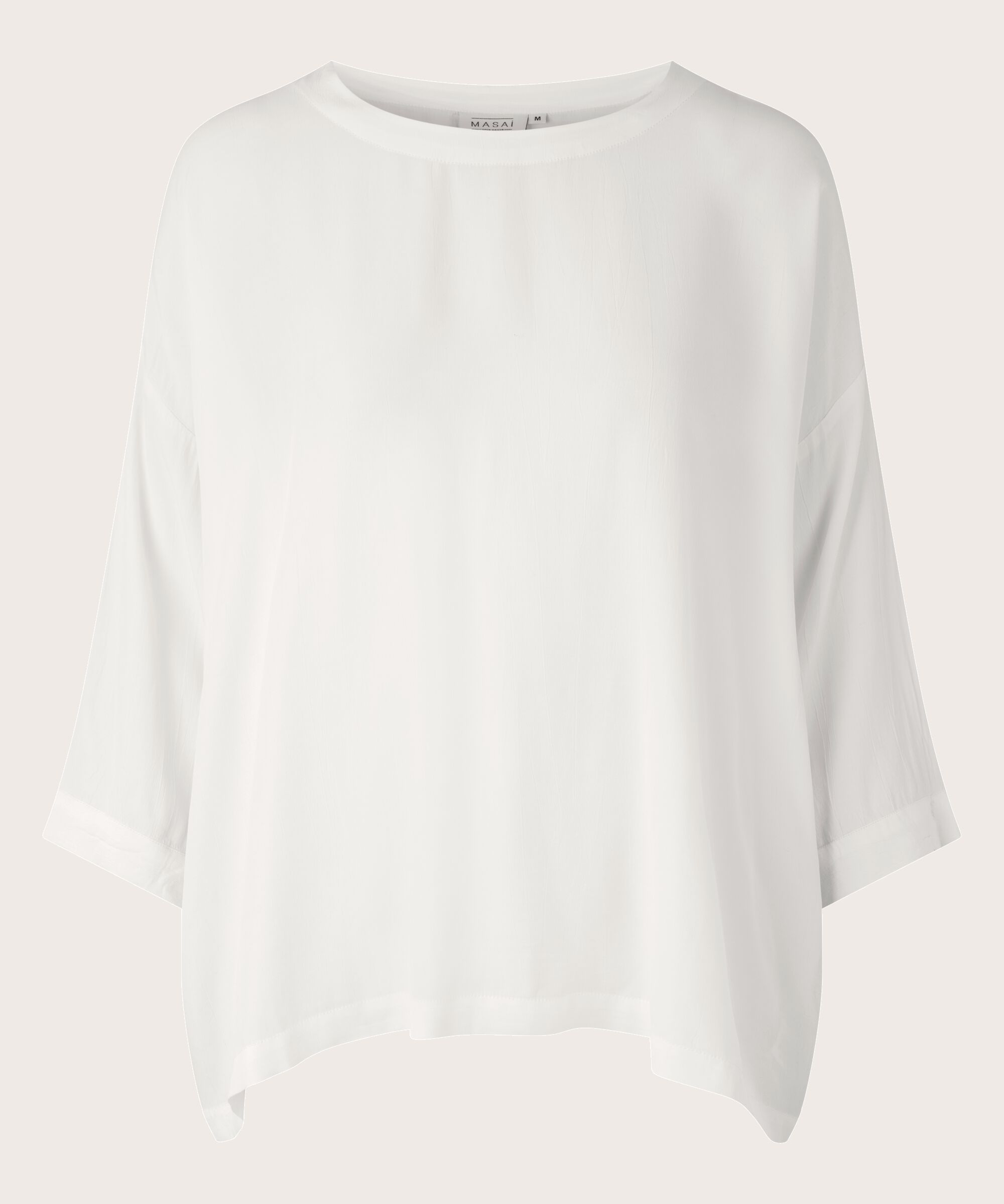 Blouse En Viscose À Manches 3/4, Cream