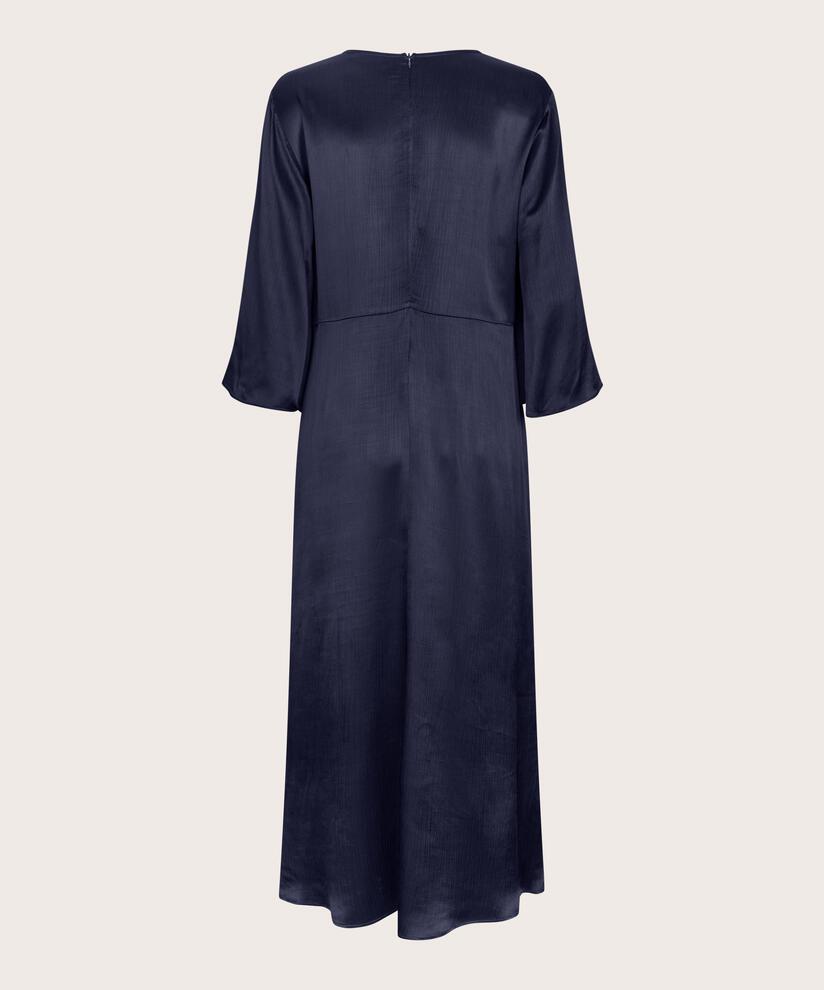 robe en viscose brillante avec détail nœud, Navy Blazer