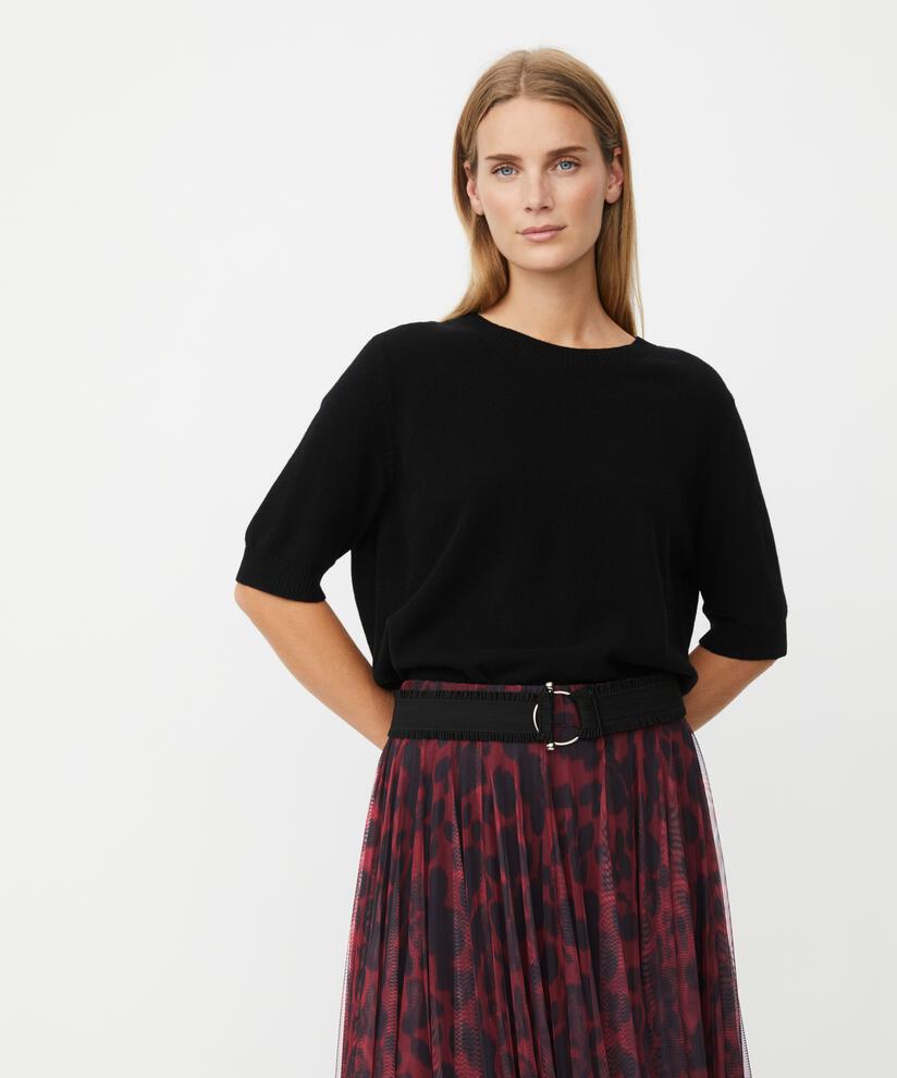 ceinture élastique avec boucle argentée, Black