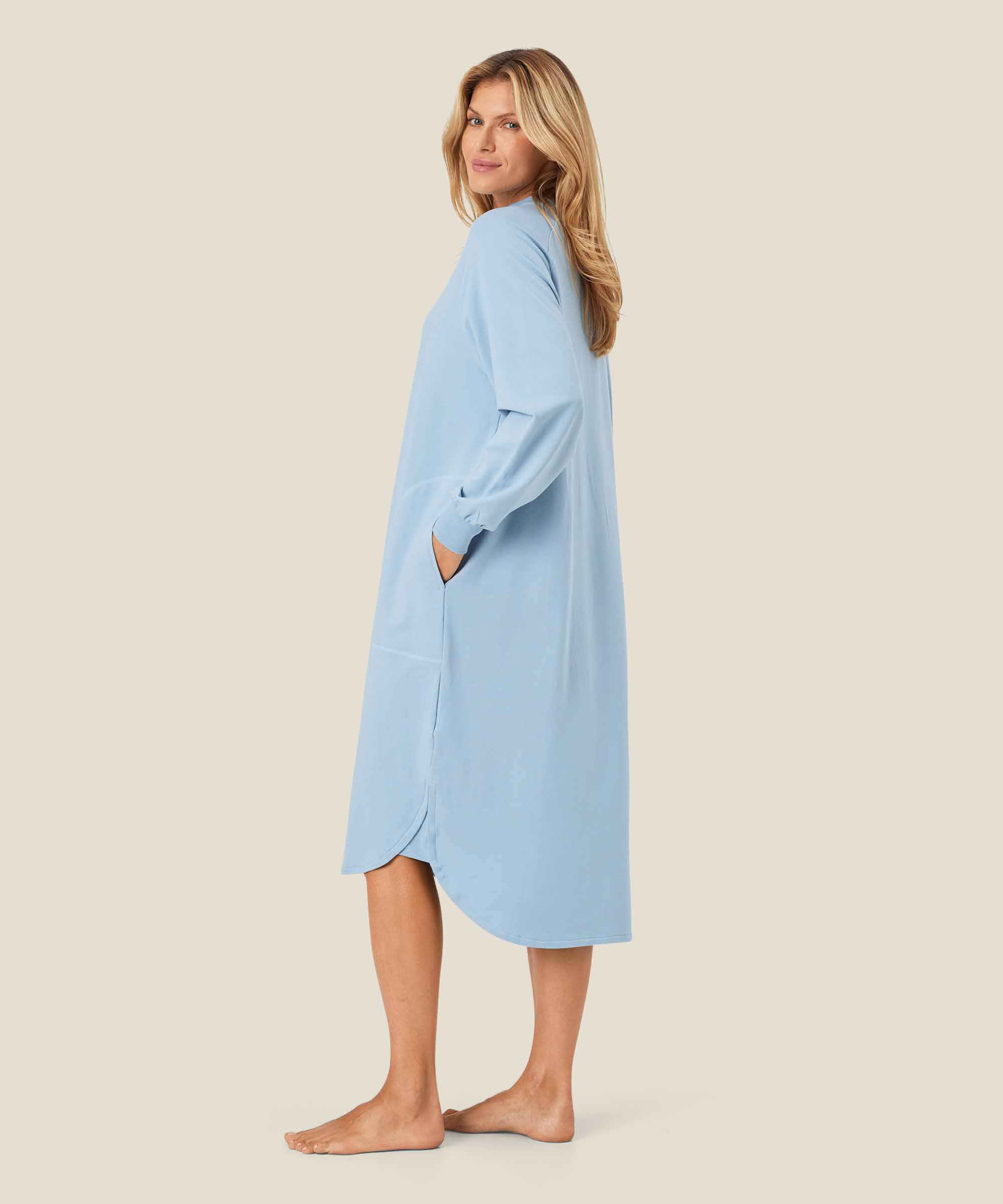 robe casual en jersey à col rond, Blue Fog