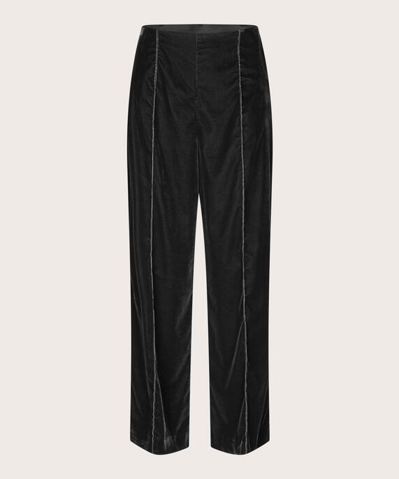 pantalon en velours avec taille élastique, Black