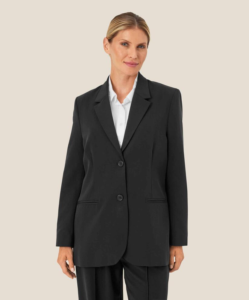 blazer avec revers et boutons, Black
