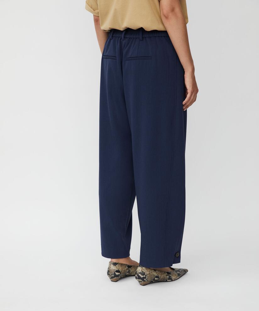 Pantalon Tissé Avec Stretch Et Bouton Sur La Jambe, Navy Blazer