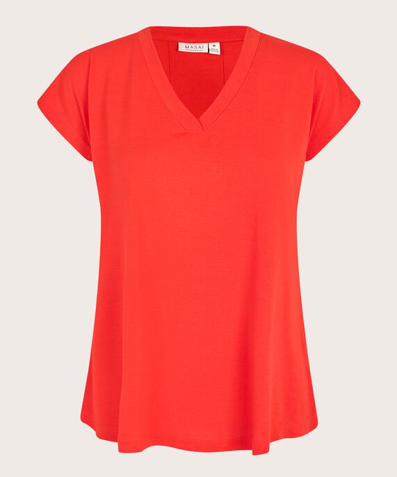 T-shirt En Jersey Col V, Poinciana